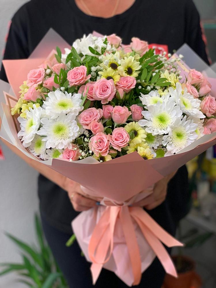 Букет цветов из: Розы и Хризантемы в Чулыме