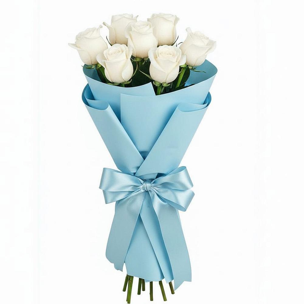 Букет 7 белых роз Проуд в Чулыме