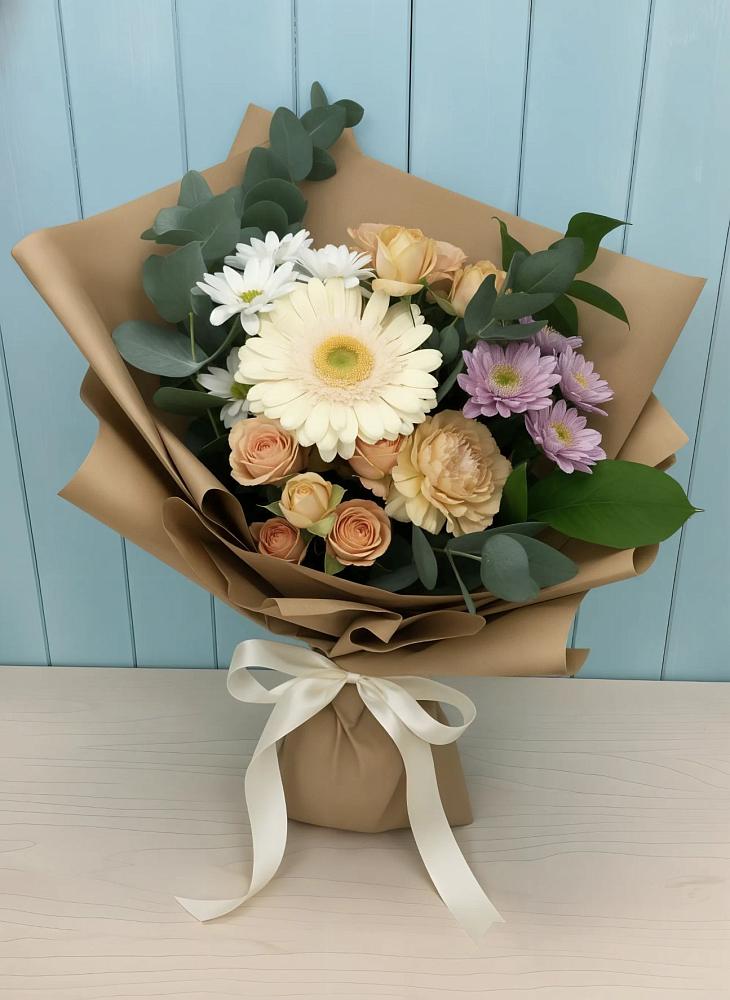 Букет цветов из: Герберы и Хризантемы в Чулыме
