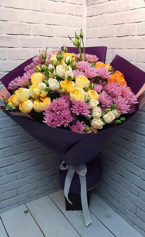 Букет цветов из: Хризантемы и Розы в Чулыме
