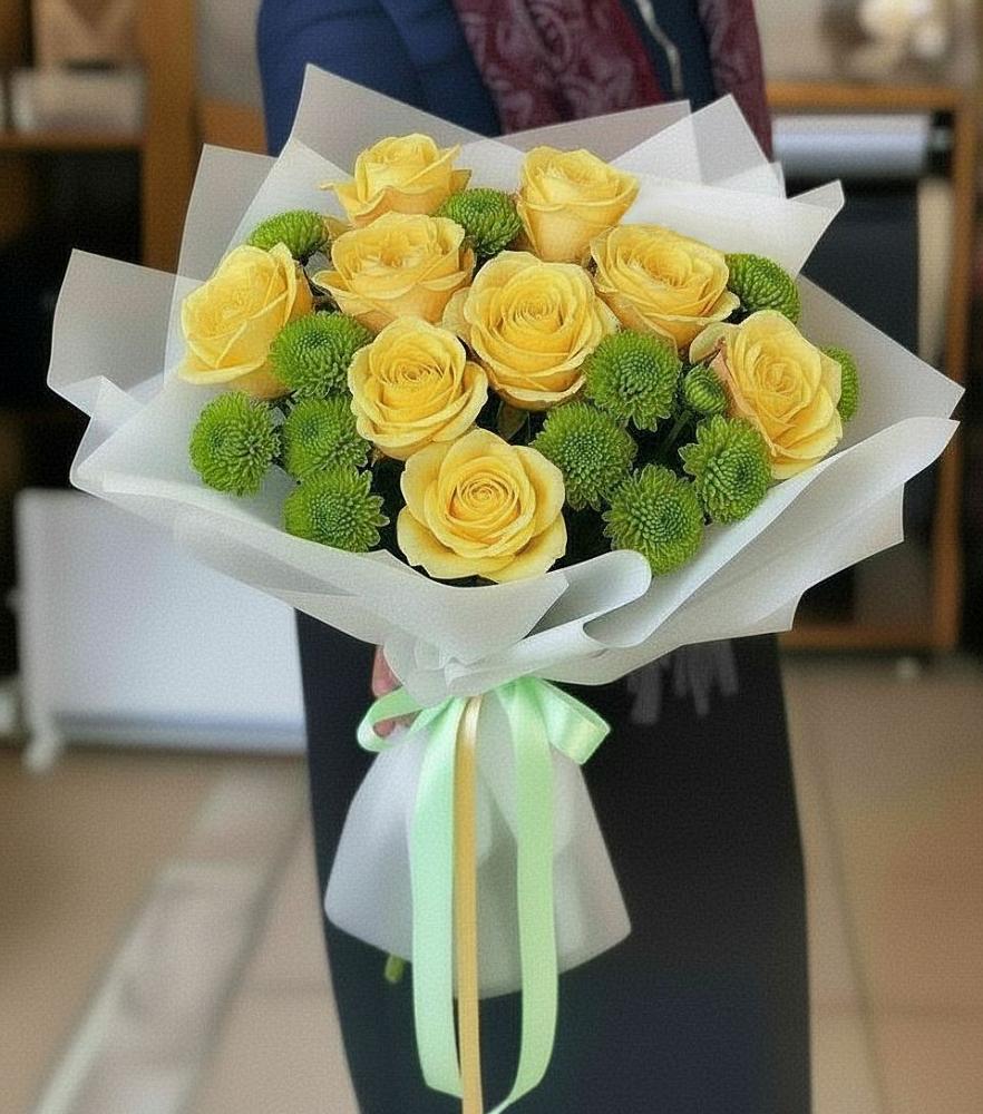 Букет цветов из: Хризантемы и Розы в Чулыме