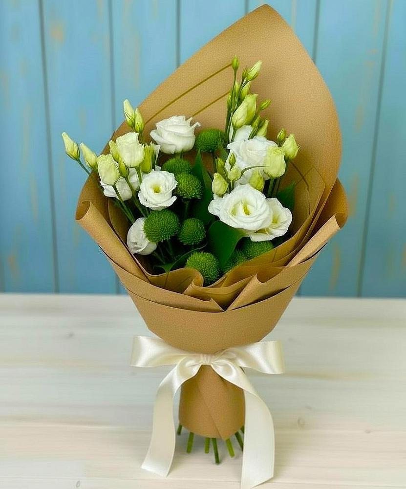 Букет цветов из: Хризантемы и Лизиантусы в Чулыме