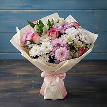 Букет цветов из:  Хризантемы, Альстромерии и Розы #REPLACE_PRED# Чулыме