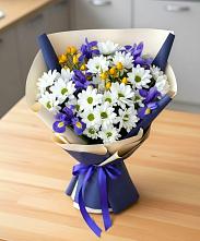 Букет цветов из:  Розы, Ирисы и Хризантемы #REPLACE_PRED# Чулыме