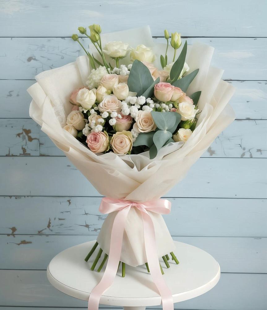 Букет цветов из: Розы и Лизиантусы в Чулыме