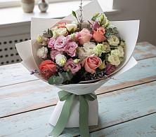 Букет цветов из:  Розы, Лизиантусы и Гвоздики в Чулыме