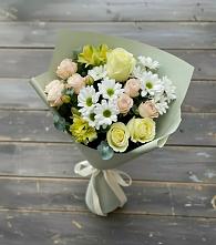 Букет цветов из:  Альстромерии, Розы и Хризантемы в Чулыме