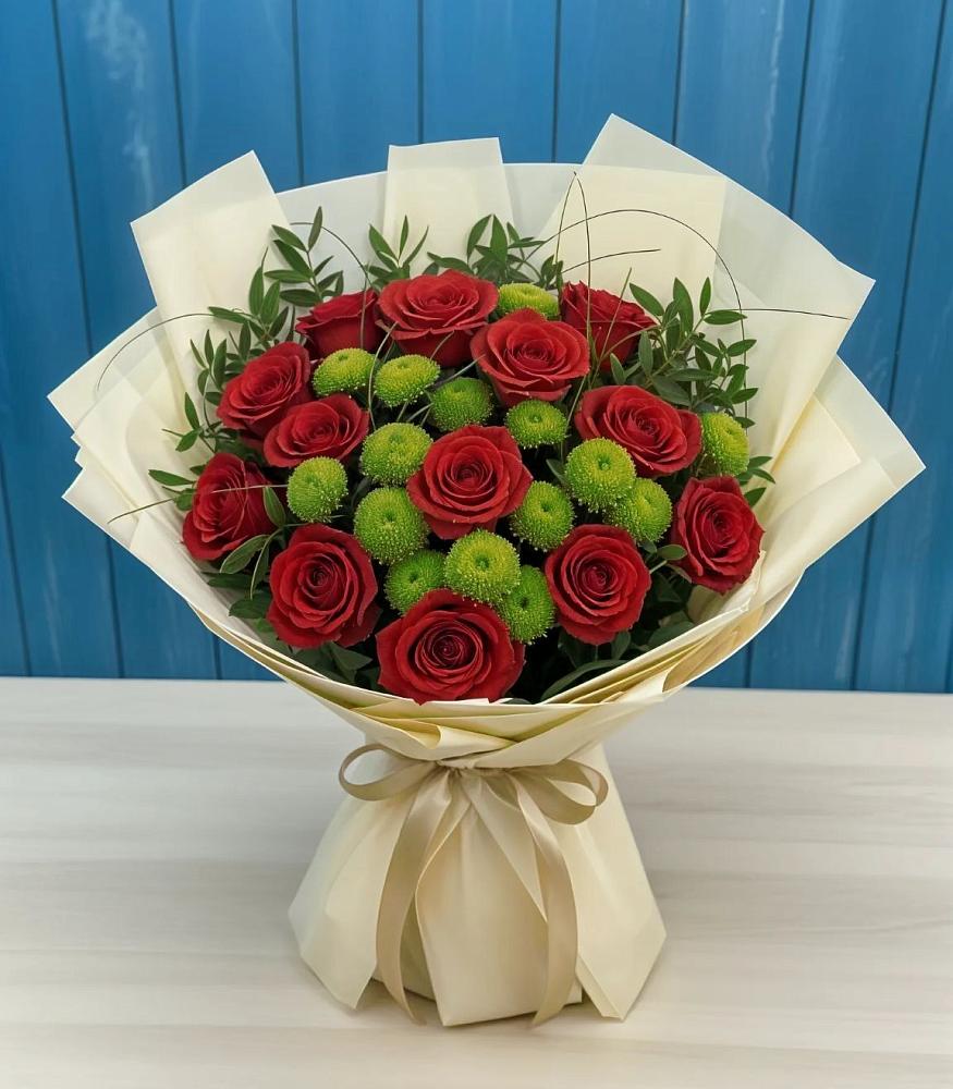 Букет цветов из: Розы и Хризантемы в Чулыме