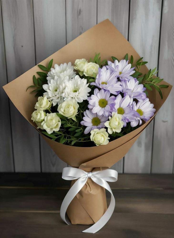 Букет цветов из: Хризантемы и Розы в Чулыме